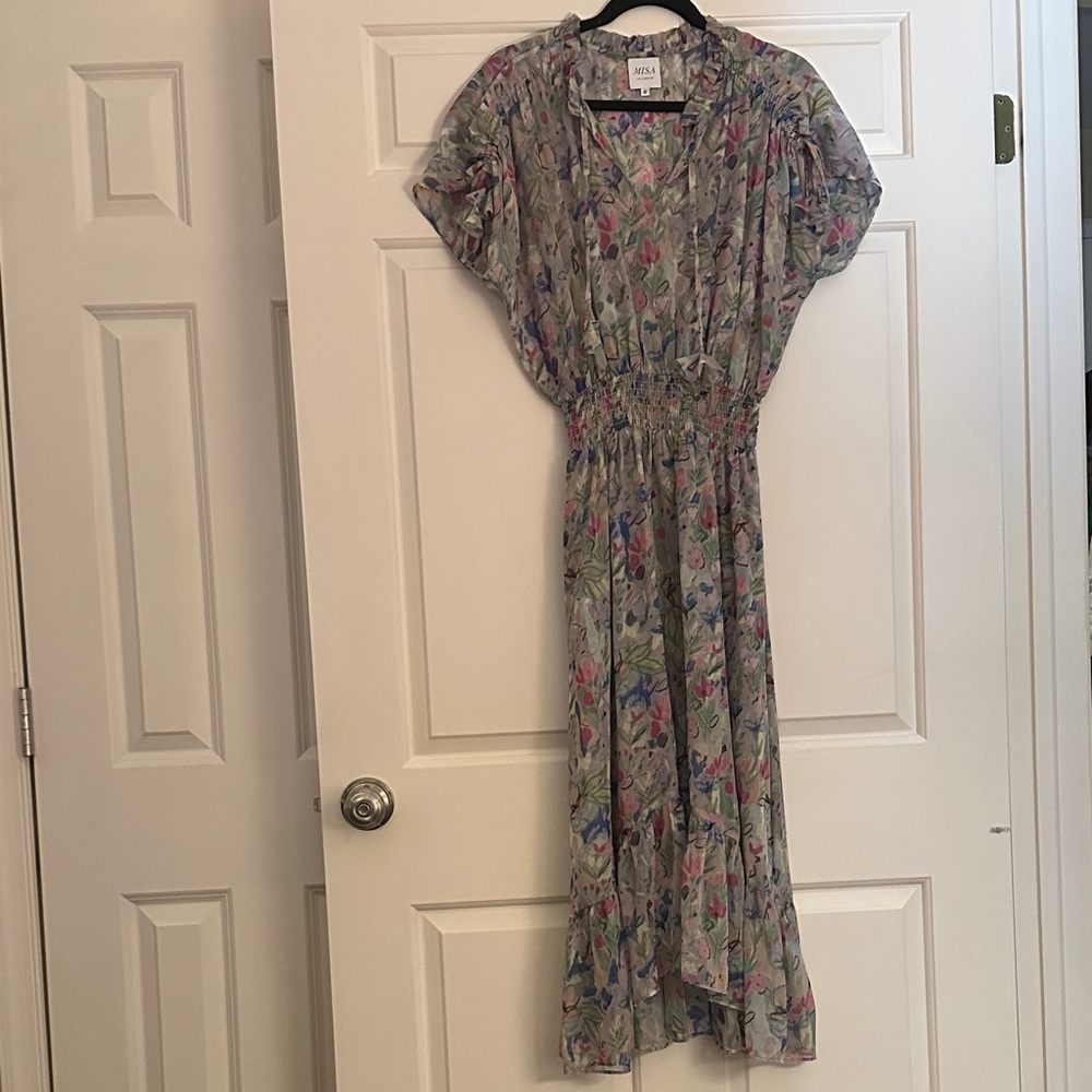 Misa Los Angeles Multicolor Floral Midi Dress